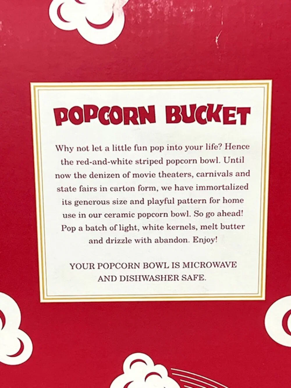 Vintage Williams Sonoma Ceramic Popcorn Bucket